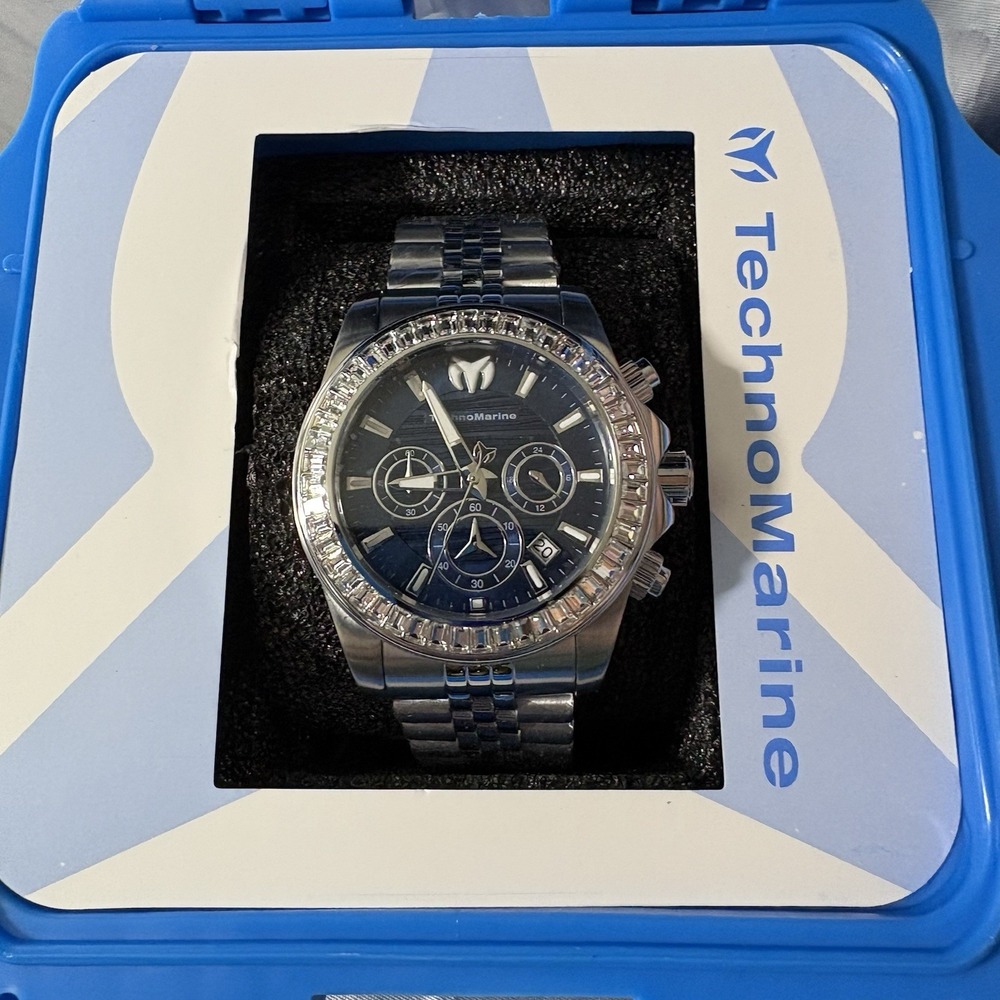 Invicta TechnoMarine Manta Ray Watch - 42mm Steel Silver  Blue TM-222017 BNIB‎